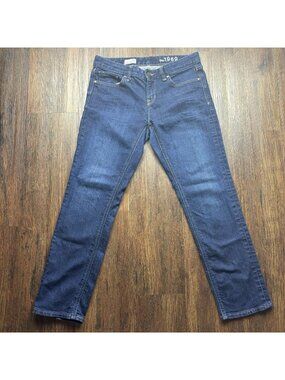 GAP 1969 Jeans Real Straight Stretch Dark Wash Thick Stitch Women’s Size 29p